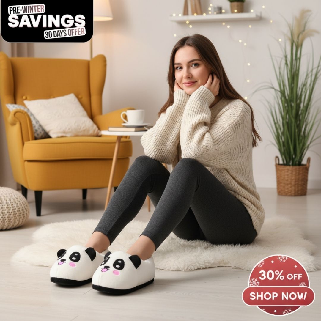 Panda Emoji Slippers Warm & Comfortable