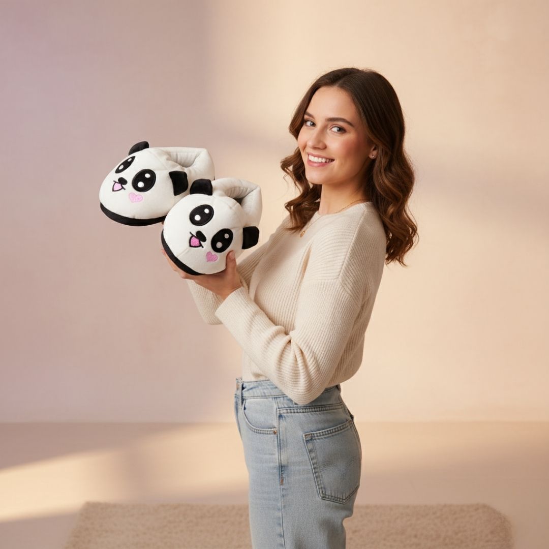 Panda Emoji Slippers Warm & Comfortable